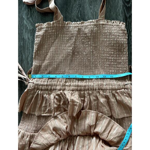 NWOT House of Harlow Corinne Shirred Mini Dress Size Small in Desert Rose Tiered - Picture 16 of 16